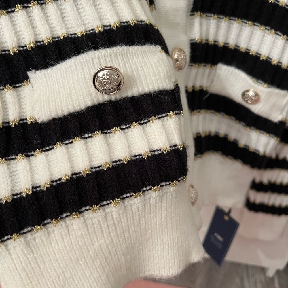J.ING black and white knit sweater